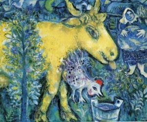 zeitgenössische kunst von Marc Chagall - Der Hof