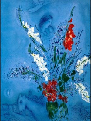 zeitgenössische kunst von Marc Chagall - Die Gladiolen