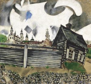 zeitgenössische kunst von Marc Chagall - Das Haus in Grau