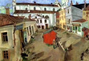 zeitgenössische kunst von Marc Chagall - Der Marktplatz Witebsk