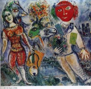zeitgenössische kunst von Marc Chagall - Die Spieler