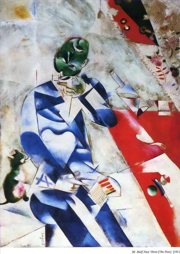 Marc Chagall Andere Malerei - Der Dichter oder halb drei