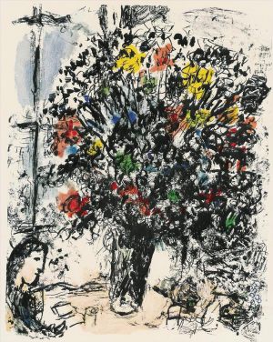 zeitgenössische kunst von Marc Chagall - Die Reading-Lithographie
