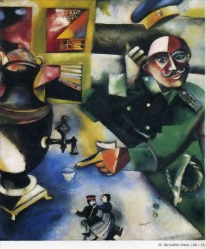 zeitgenössische kunst von Marc Chagall - Die Soldatengetränke