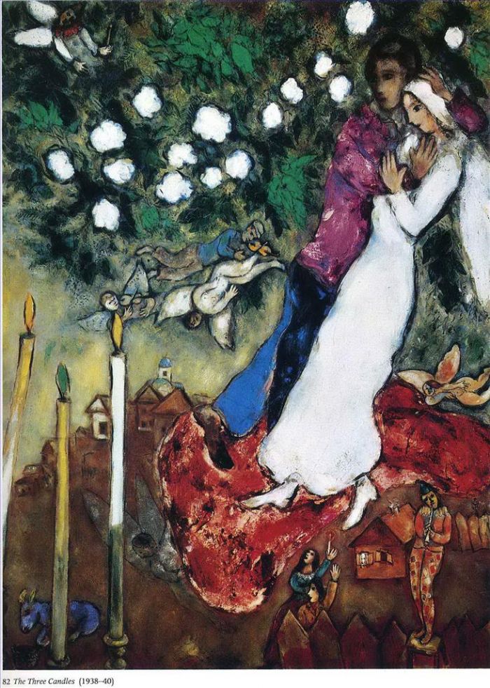 Marc Chagall Andere Malerei - Die drei Kerzen