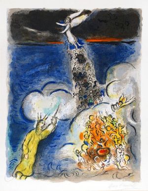zeitgenössische kunst von Marc Chagall - Der Zug überquerte von Exodus aus das Rote Meer