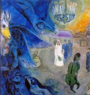 zeitgenössische kunst von Marc Chagall - Die Hochzeitskerzen