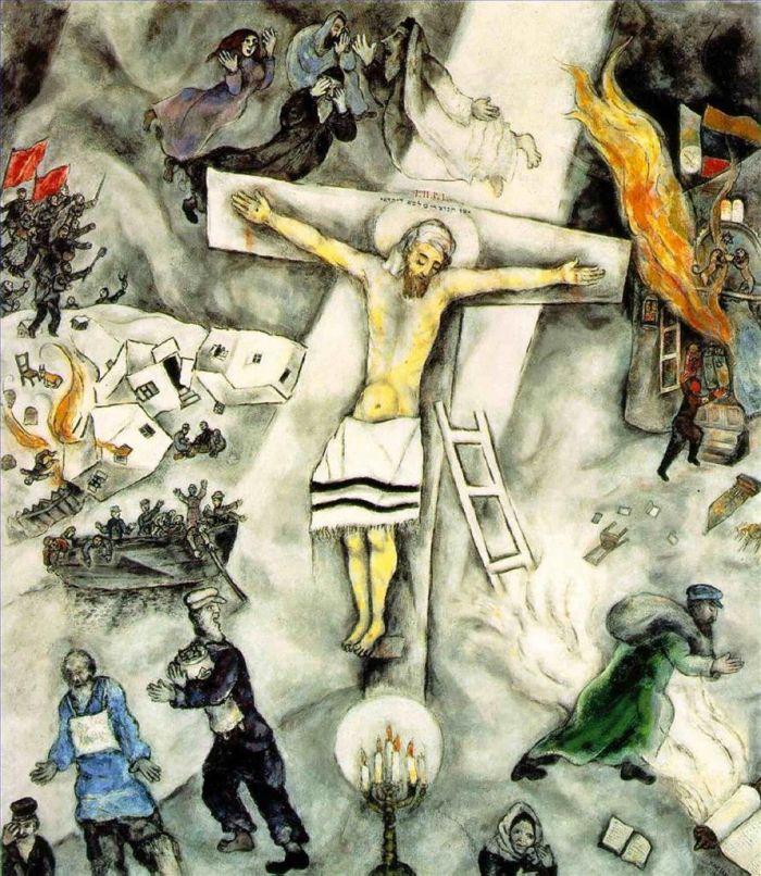 Marc Chagall Andere Malerei - Die weiße Kreuzigung