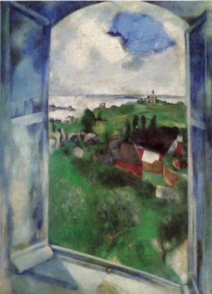 zeitgenössische kunst von Marc Chagall - Das Fenster