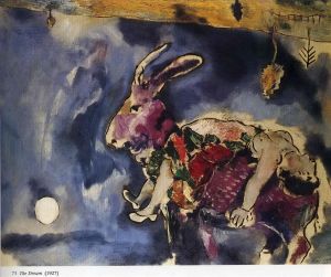 zeitgenössische kunst von Marc Chagall - Der Traum Der Hase