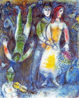 zeitgenössische kunst von Marc Chagall - Der fliegende Clown