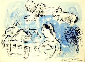 zeitgenössische kunst von Marc Chagall - Das Dorf