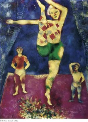 zeitgenössische kunst von Marc Chagall - Drei Akrobaten