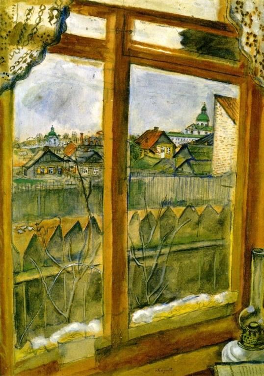 Marc Chagall Andere Malerei - Blick aus einem Fenster