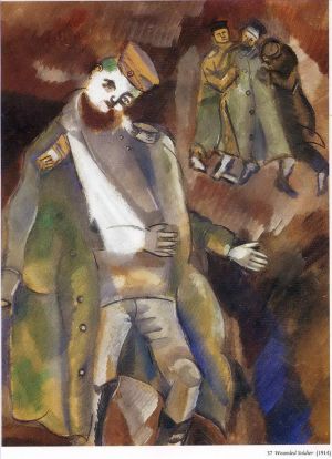 zeitgenössische kunst von Marc Chagall - Verwundeter Soldat