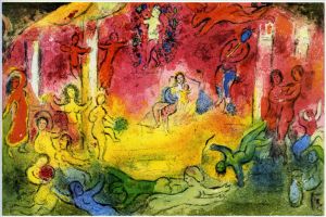 zeitgenössische kunst von Marc Chagall - Schwimmer