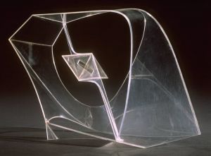 Zeitgenössische Bildhauerei - Konstruktion im Weltraum mit kristallinem Zentrum 1940