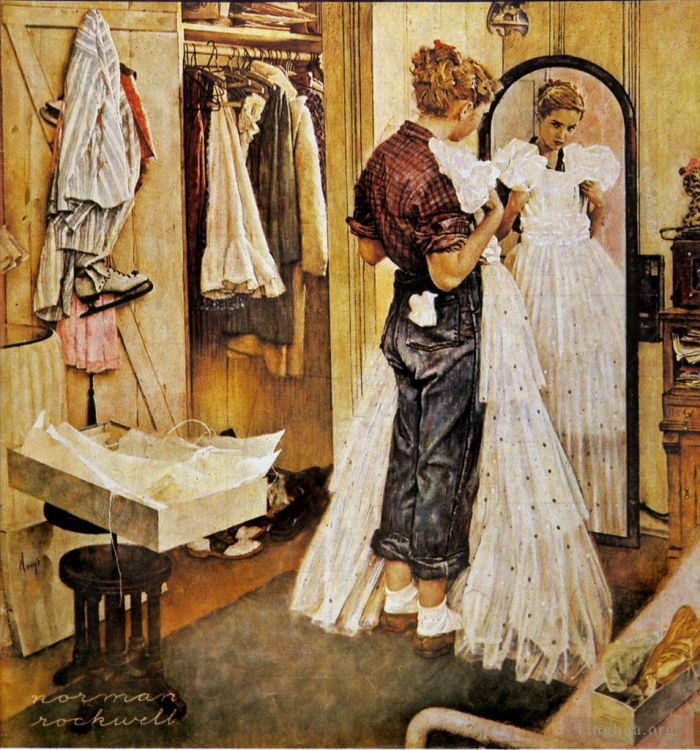 Norman Rockwell Andere Malerei - Kleid