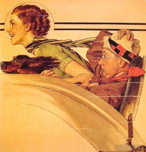 zeitgenössische kunst von Norman Rockwell - Paar im Rumpelsitz 1935
