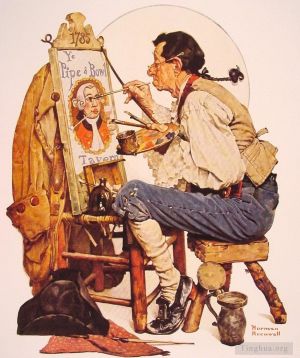 zeitgenössische kunst von Norman Rockwell - Pfeifen- und Schüsselschildermaler 1926