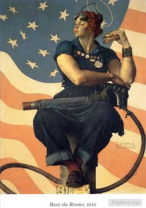 zeitgenössische kunst von Norman Rockwell - Rosie die Nieterin 1943
