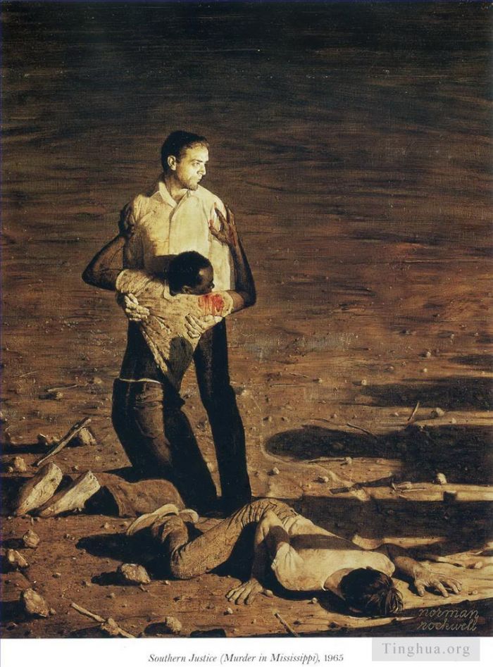 Norman Rockwell Andere Malerei - Mord an der Südjustiz in Mississippi 1965