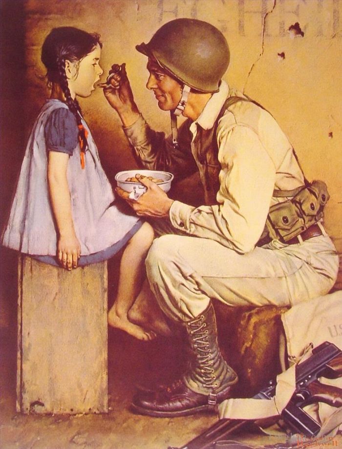 Norman Rockwell Andere Malerei - Der amerikanische Weg 1944