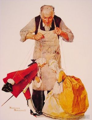 zeitgenössische kunst von Norman Rockwell - Der Puppenspieler 1932