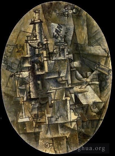 Pablo Picasso Ölgemälde - Bouteille verre fourchette 1911