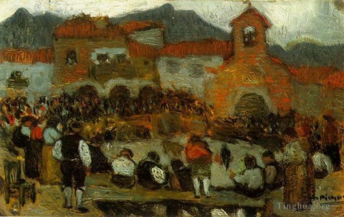 Pablo Picasso Ölgemälde - Courses de Taureaux 3 1901