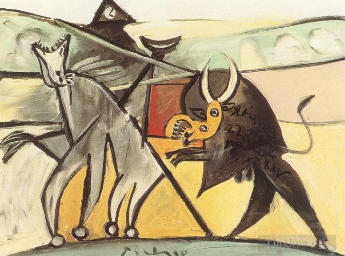 Pablo Picasso Ölgemälde - Courses de Taureaux Corrida 1934_2
