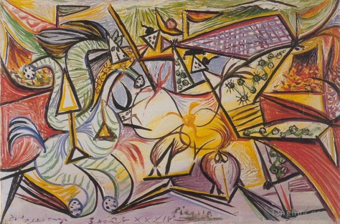 Pablo Picasso Ölgemälde - Courses de Taureaux Corrida 3 1934