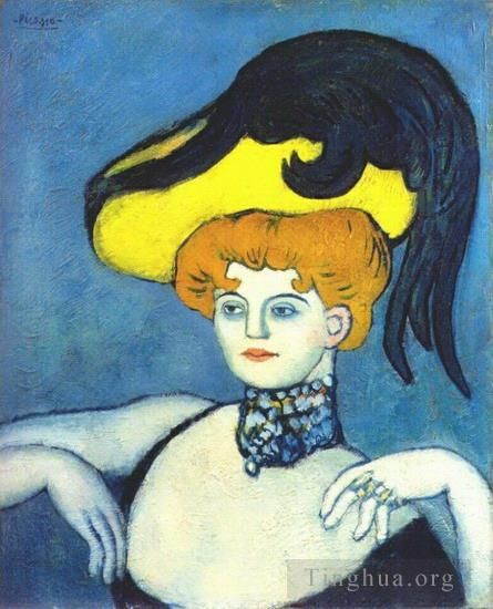 Pablo Picasso Ölgemälde - Courtisane Au Collier De Gemmes 1901