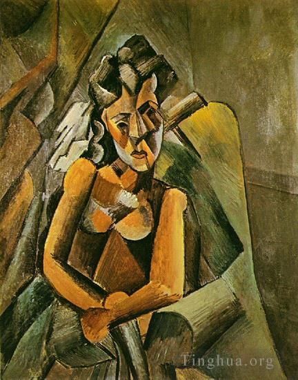 Pablo Picasso Ölgemälde - Femme assise 1909