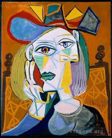 Pablo Picasso Ölgemälde - Femme assise au chapeau 1939
