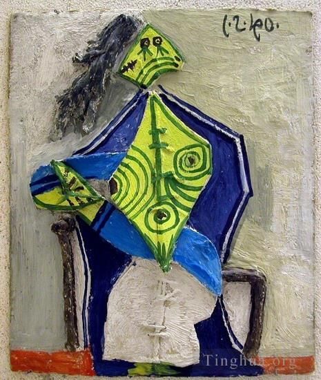 Pablo Picasso Ölgemälde - Frau hilft auf einem Stuhl, 4, 1940