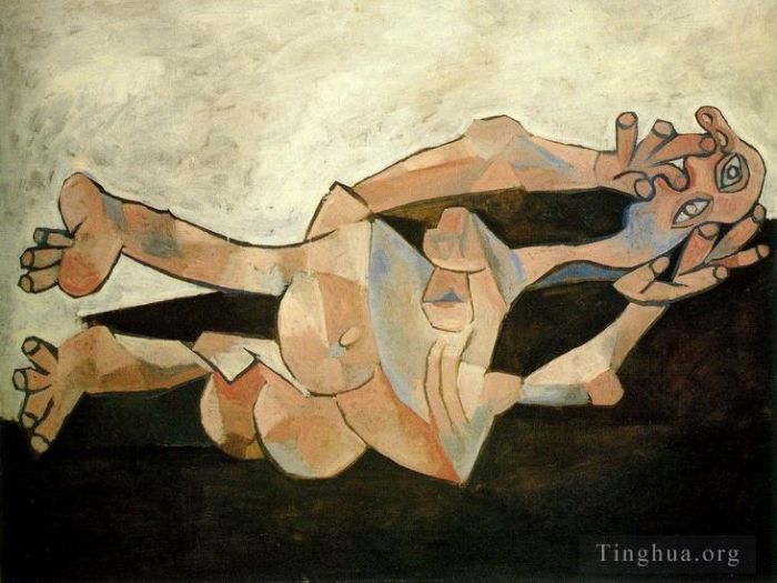 Pablo Picasso Ölgemälde - Femme Couchee sur Fond Cachou 1938