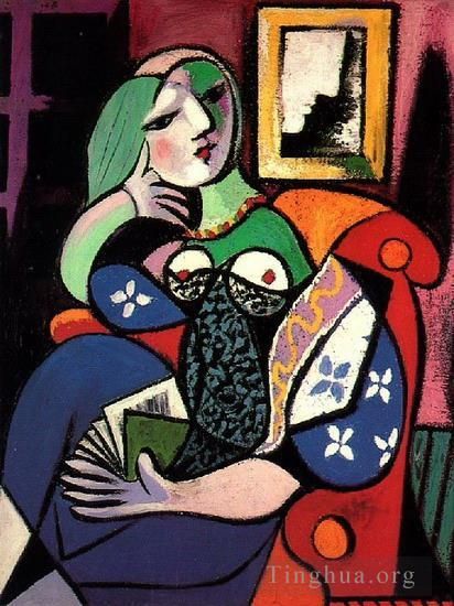 Pablo Picasso Ölgemälde - Frau Mieterin ein Buch Marie Therese Walter 1932