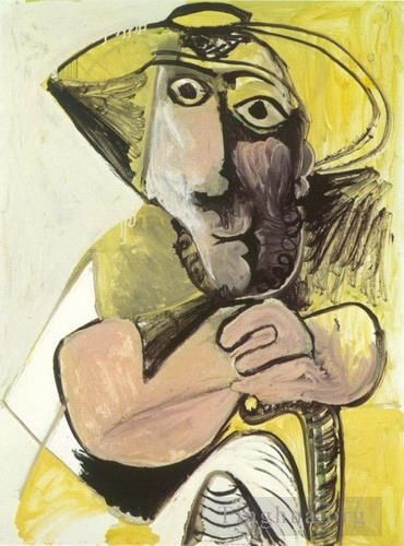 Pablo Picasso Ölgemälde - Homme assis a la canne 1971