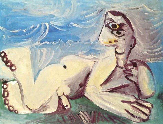 Pablo Picasso Ölgemälde - Homme nu Couch 1971
