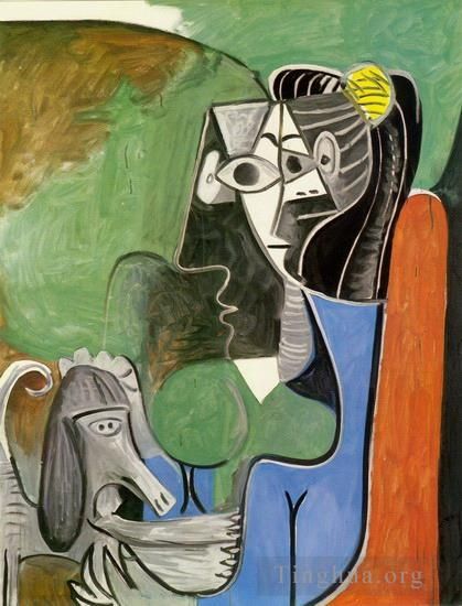 Pablo Picasso Ölgemälde - Jacqueline begleitet Kaboul 1962
