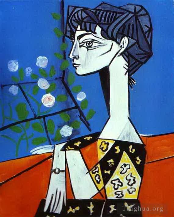 Pablo Picasso Ölgemälde - Jacqueline mit Blumen 1954