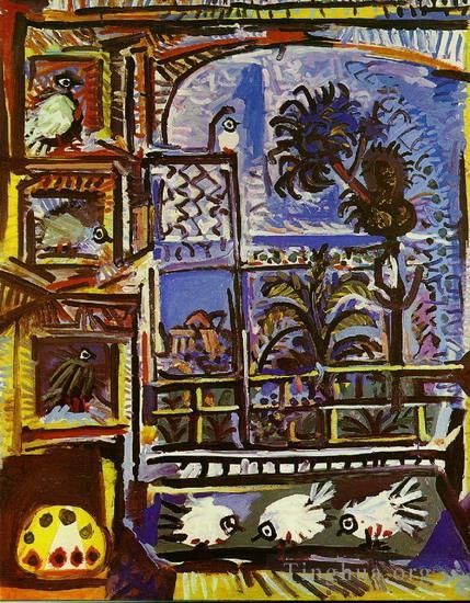 Pablo Picasso Ölgemälde - Atelier Les Tauben III 1957