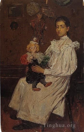Pablo Picasso Ölgemälde - L enfant et sa poupe 1896