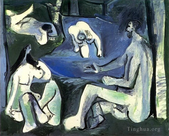 Pablo Picasso Ölgemälde - Le dejeuner sur l'herbe Manet 7 1961
