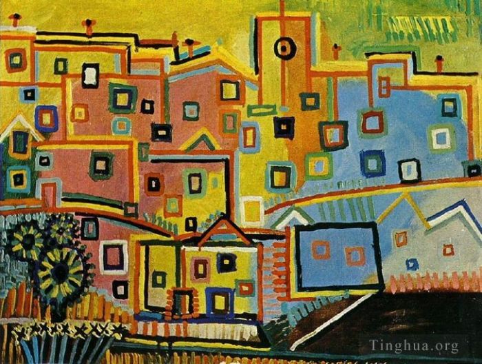 Pablo Picasso Ölgemälde - Maisons 1937