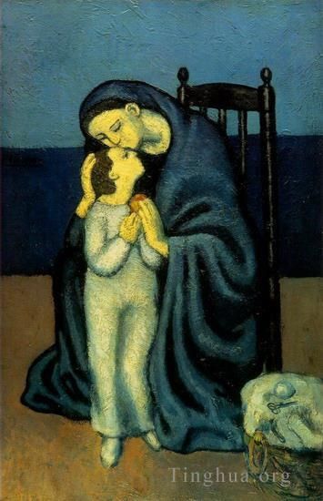 Pablo Picasso Ölgemälde - Mere et enfant 1901