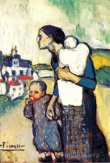 Pablo Picasso Ölgemälde - Mere et enfant 1905