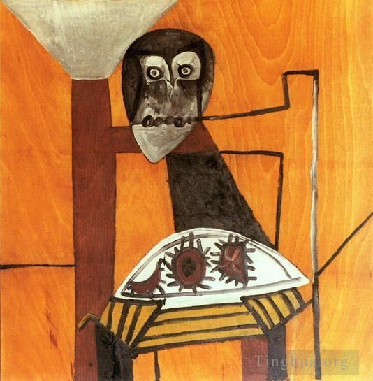 Pablo Picasso Ölgemälde - Nature morte a la chouette et aux trois oursins 1946