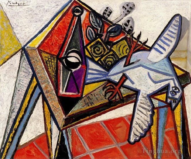 Pablo Picasso Ölgemälde - Nature morte mit Taube 1941